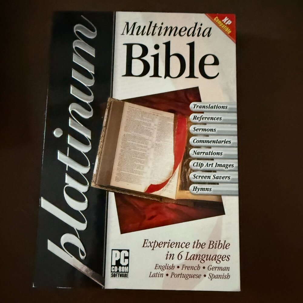 Multimedia Holy Bible CD Rom XP Compat. 5 Disk 6 LANGUAGES 10 Translations 2004
